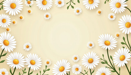Obraz premium Daisy flowers on soft yellow background 