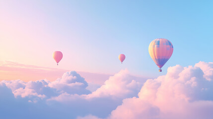 Obraz premium Hot Air Balloons in Sky