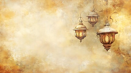 Ornate lamps against a textured background