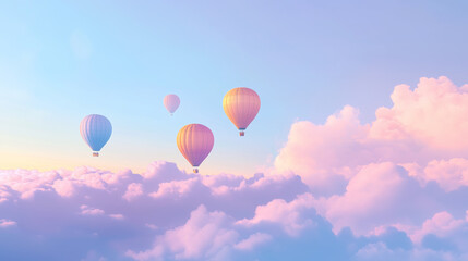 Naklejka premium Hot Air Balloons in Sky