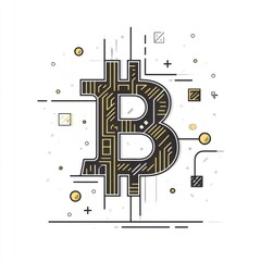 Obraz premium Golden Bitcoin Symbol Vector
