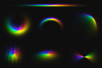 Iridescent Light Streak Effect. A high-resolution light leak overlay featuring soft gradients and rainbow hues, perfect for adding a cinematic, dreamy glow to your visuals.