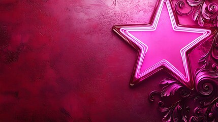 Fototapeta premium Pink star and ornate background