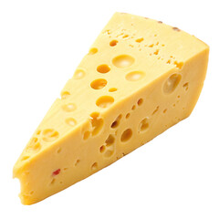 Slice of cheese isolated on transparent background  
