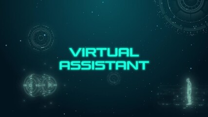 Technology Hud Digital Word Virtual Assistant