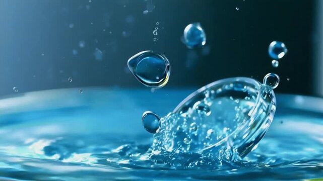 Zonisamide tablet dissolving in water, releasing bubbles.