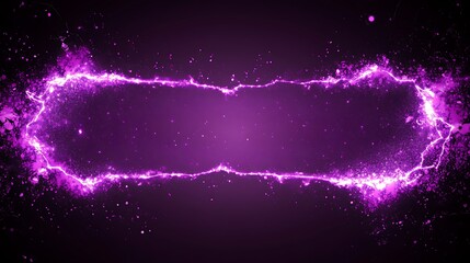 Purple abstract banner, glowing particles