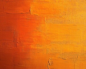 Obraz premium A textured abstract painting with warm gradient tones transitioning from deep orange to bright yellow, featuring visible brushstrokes and subtle creases.