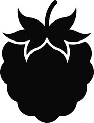 Blackberry silhouette icon on white background