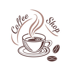 Coffee Shop Logo, Elegant Coffee .