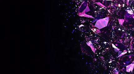 Purple crystal shards on black