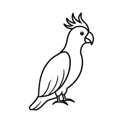 Obraz premium A cockatoo bird line art vector illustration.