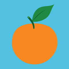 orange with leaf vector