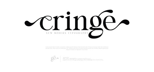 Cringe typography beauty fashion elegant minimalist serif italic fonts decorative wedding vintage retro logos. Minimal luxury font alphabet logo. Vector illustration
