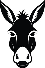 donkey head silhouette icon on white background