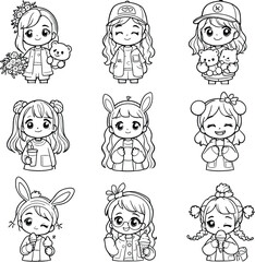  Adorable Doodles: Cactus, Happy Heart, Teddy Bear, & Playing Card House Illustrations