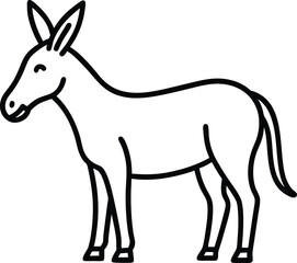 donkey outline icon on white background