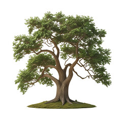 Majestic ancient oak tree standing tall in a lush green meadow