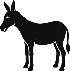 donkey silhouette icon on white background