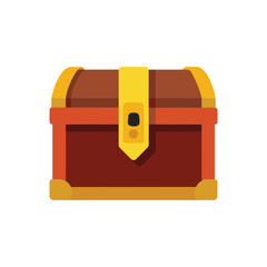 Colorful close treasure chest vector art illustration