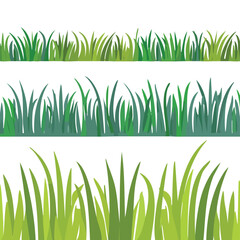Fototapeta premium Seamless Vector Set of Colorful Grass Doodles – Hand-Drawn Nature and Botanical Pattern EPS