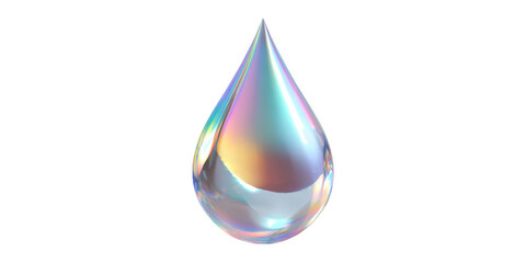 Colorful water droplet reflecting light in a studio setting during daytime