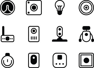 Fototapeta premium Simple Line Icons Representing Smart Home and Security Devices