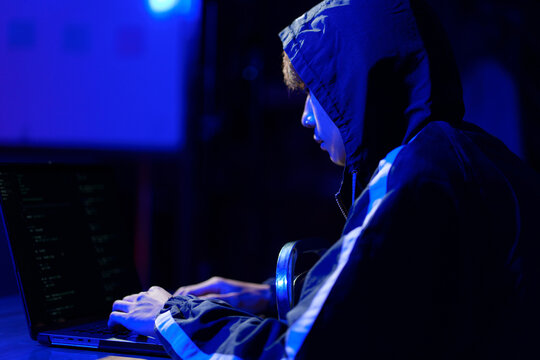 Hacker cyberattack representing data breach and cybersecurity threat in digital system