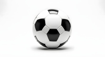 Fototapeta premium A classic black and white soccer ball centered on a white background