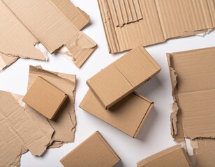 Recycled Cardboard Packaging Pieces for Sustainable Design.