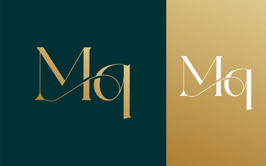Initial letter MQ QM logo design vector illustration for couple, wedding, and business