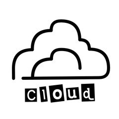cloud computing concept icon, vector, illustration, network, data, computer, technology,server, weather, download, information