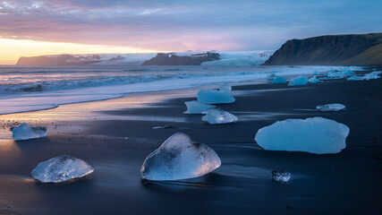 ice and water of sea beach natural background