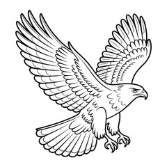 Flying a hawk bird coloring page design