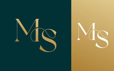 Initial letter MS SM logo design vector illustration for couple, wedding, and business