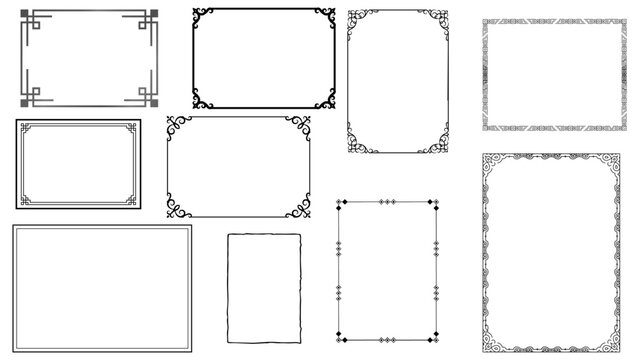 rectangle frames vector set, perfect for invitations, certificates, and posters. frame vector graphics with various border designs