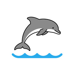 Fototapeta premium Leaping Dolphin Icon: Graceful Marine Life