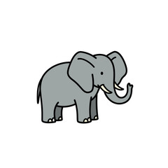 Obraz premium Standing Elephant Icon: Gentle Giant Mammal