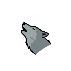 Fototapeta premium Howling Wolf Grey Icon