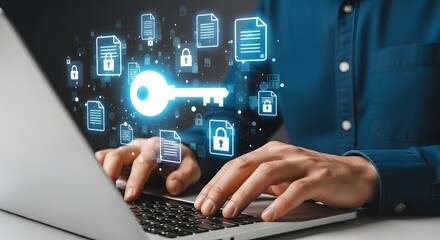 Data security key encryption privacy protection access laptop technology information online safety