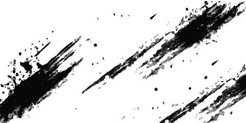 Distressed Vector Brush Grunge Texture with Black Rough Scratches and Splatter for Grunge Art, Posters, Flyers, and Edgy Website Design