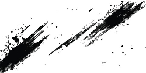 Rough Distressed Grunge Vector Brush Texture with Bold Black Scratches and Splatter – Edgy Background for Modern Grunge Posters and Web Graphics