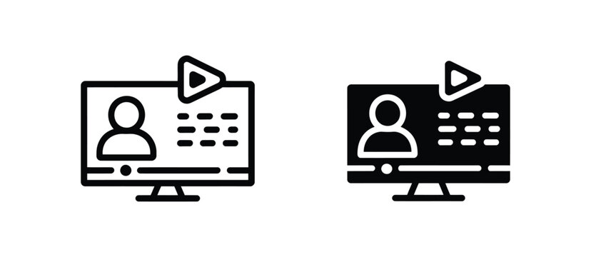 Online course icon suitable for e-learning platforms on websites and mobile apps