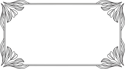 Ornate scrollwork frame silhouette, elegant vintage border with flourishes for invitations, certificates, labels, and decorative design projects