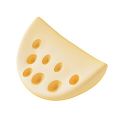 Cheese Slice with Holes Appetizing Food Concept