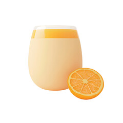 Glass of Orange Juice with Half Orange Fruit Still Life