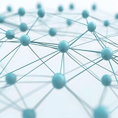Abstract Network with Spheres and Lines Representing Connection and Technology