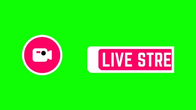 live video batton in green screen video 