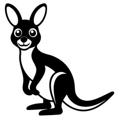 adorable cartoon kangaroo coloring page for kids