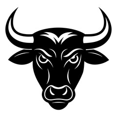 bull head logo in bold black vector style sharp